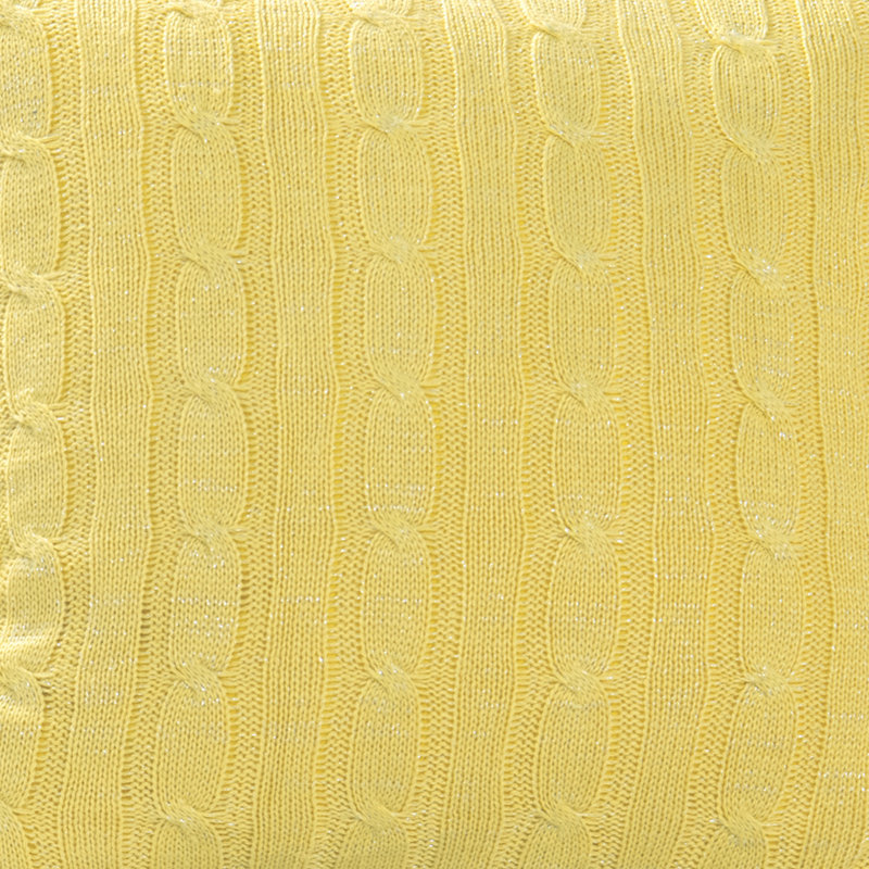 Cable Reversible Pillow Cover, Jojoba Yellow