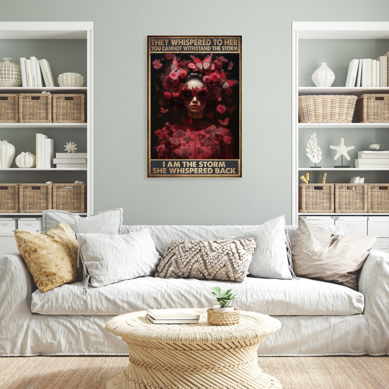 «Woman I Am The Storm», reproduction d'art graphique sur toile tendue, H 14 po x l 11 po x P 1,25 po