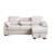 Mackenzie 91"W Beige Chenille Fabric Reversible Sleeper Sectional with Storage Chaise, Drop-Down Table, Cup Holders and Charging Ports-1415053927