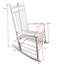 Chaise berçante balcon pour adulte - blanc fabriquée en bois massif, avec siège et accoudoirs confortables, dossier facile à assembler, bois franc à charge maximale de 280 lb, capacité de charge stable