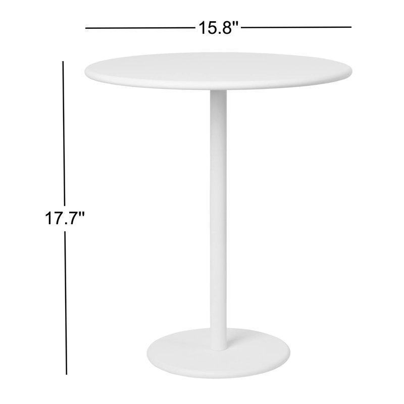 Stay Aluminum Side Table, White, 17.7" H x 15.8" W x 15.8" D