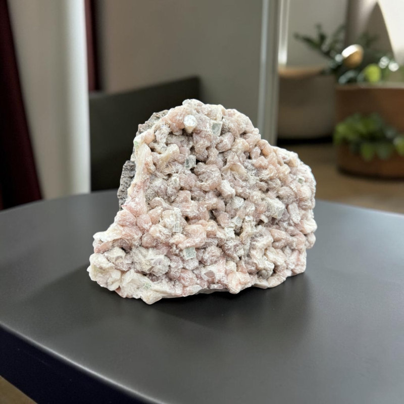 Natural Green Apophyllite and Stilbite Crystal Cluster