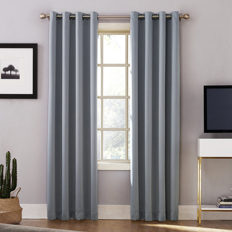 Oslo Theater Grade Extreme 100% Blackout Grommet Curtain Panel, 52" W x 95" L, Haze
