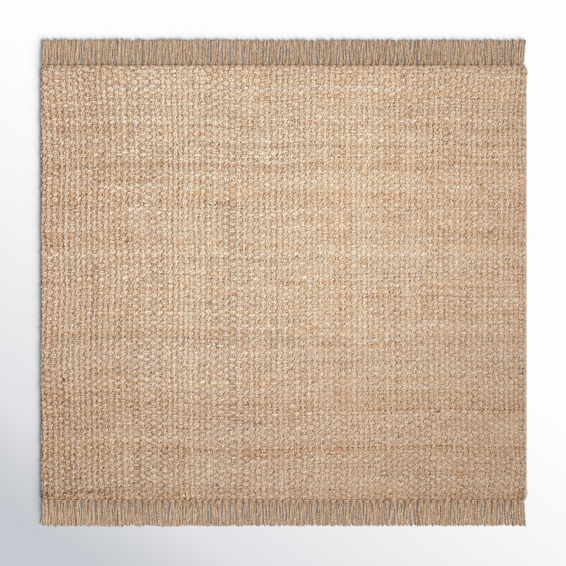 Tapis en jute / sisal naturel tissé à plat à la main Parkerfield, Carré 4 pi