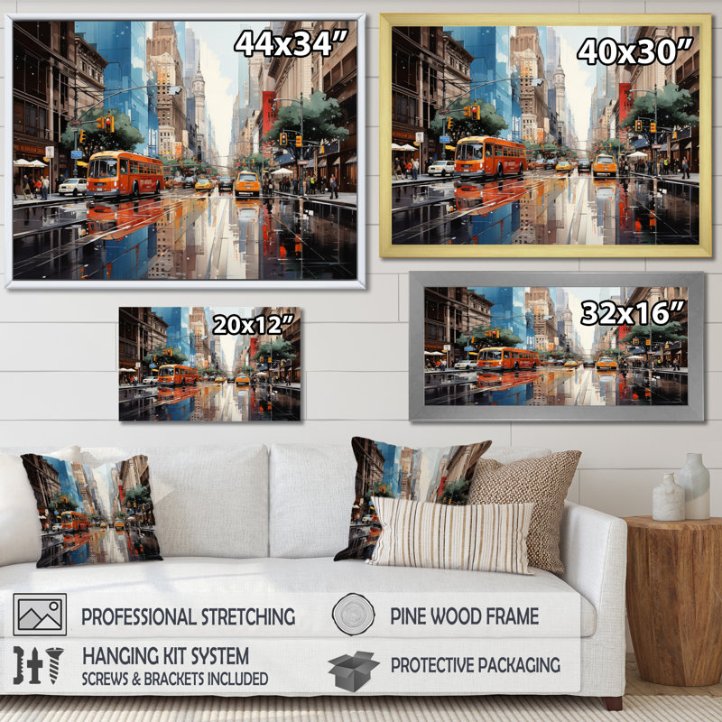 «Skyscrapers Urban Heights VII», reproduction sur toile, H 30 po x l 40 po x P 1,5 po, Toile tendue