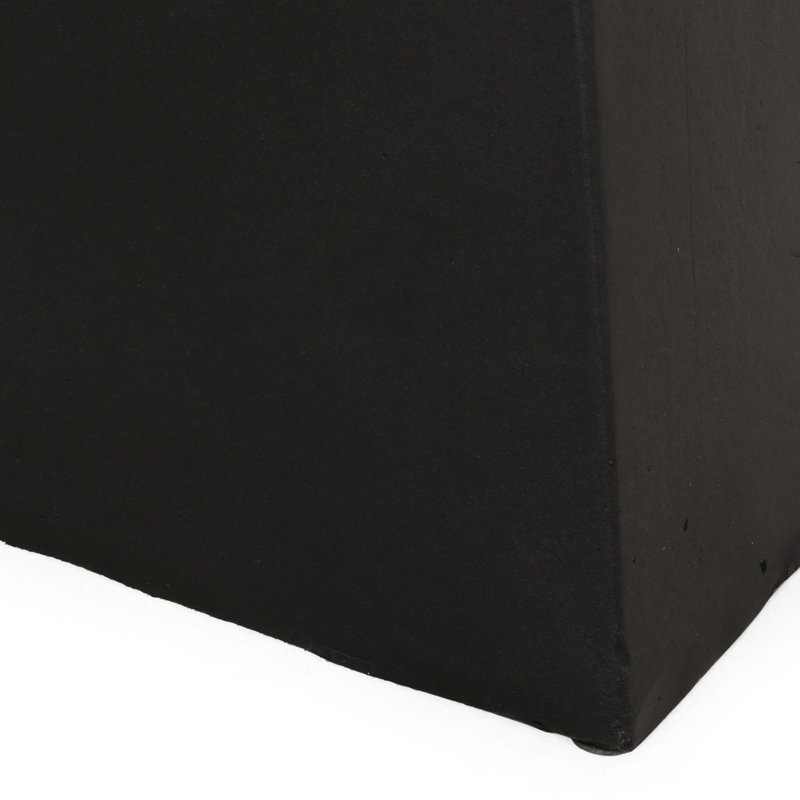 Lightweight Concrete Side Table, Modern Design, Black, No Assembly, Pedestal Style - 13.35in Depth X 18.82in Height, Contemporary, Magnesium Oxide Table In Style, 13.35”w 18.82”h,