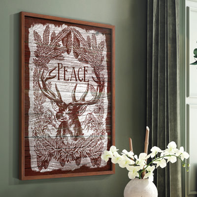 Red Wood Peace Framed Print - Solid Wood
