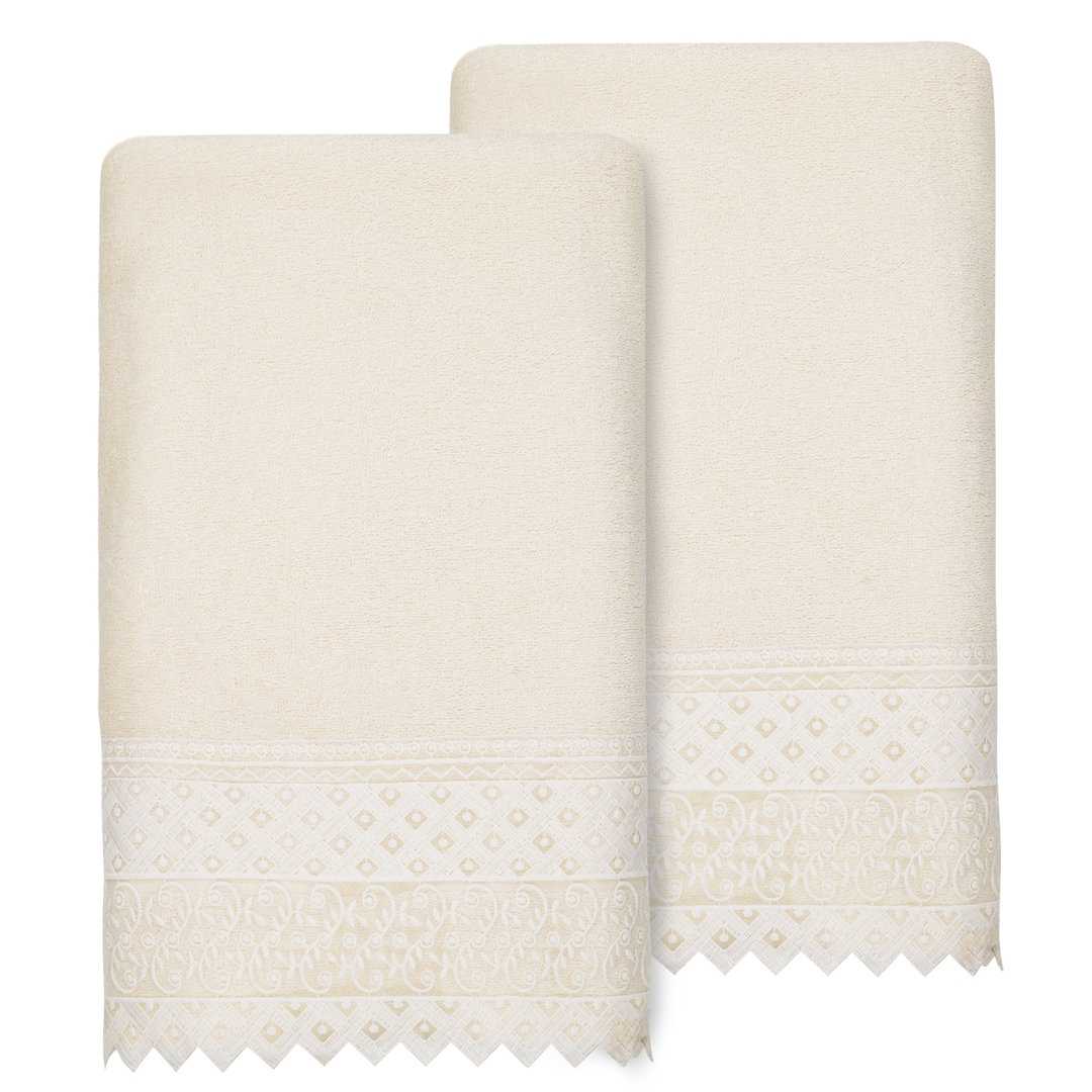Aiden 2 Piece Turkish Cotton Bath Towel Set (Set of 2) Linum Home Textiles 