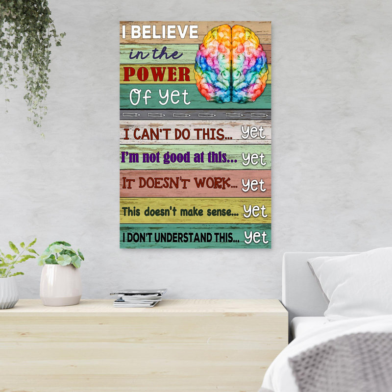 «Colorful Brain - I Believe In The Power Of Encore», reproduction d'art graphique sur toile tendue 1 pièce