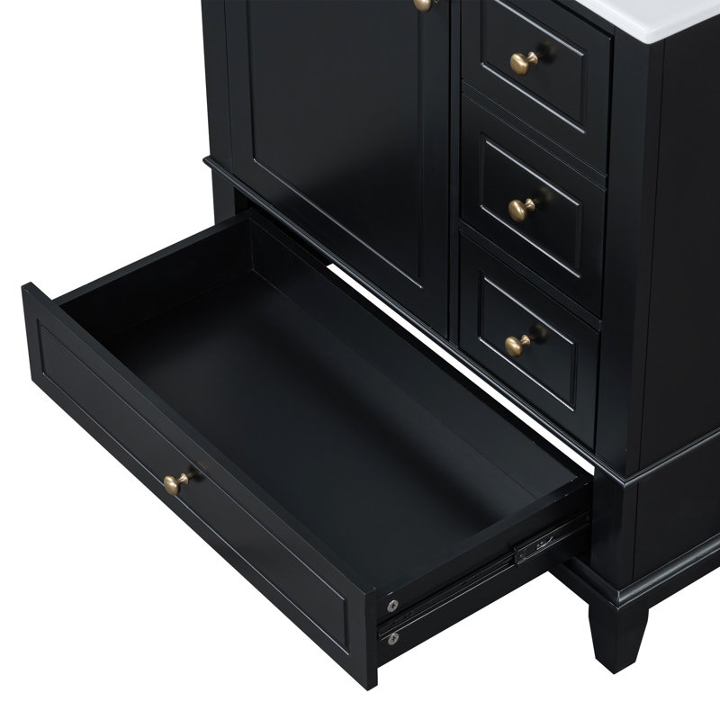 Meuble-lavabo 30 po avec lavabo, Noir