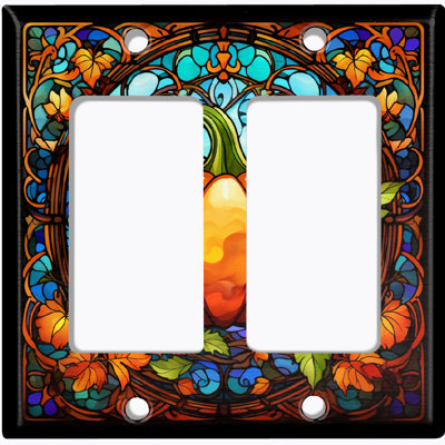 Plaque d'interrupteur en métal (prise de citrouille d'Halloween festive)