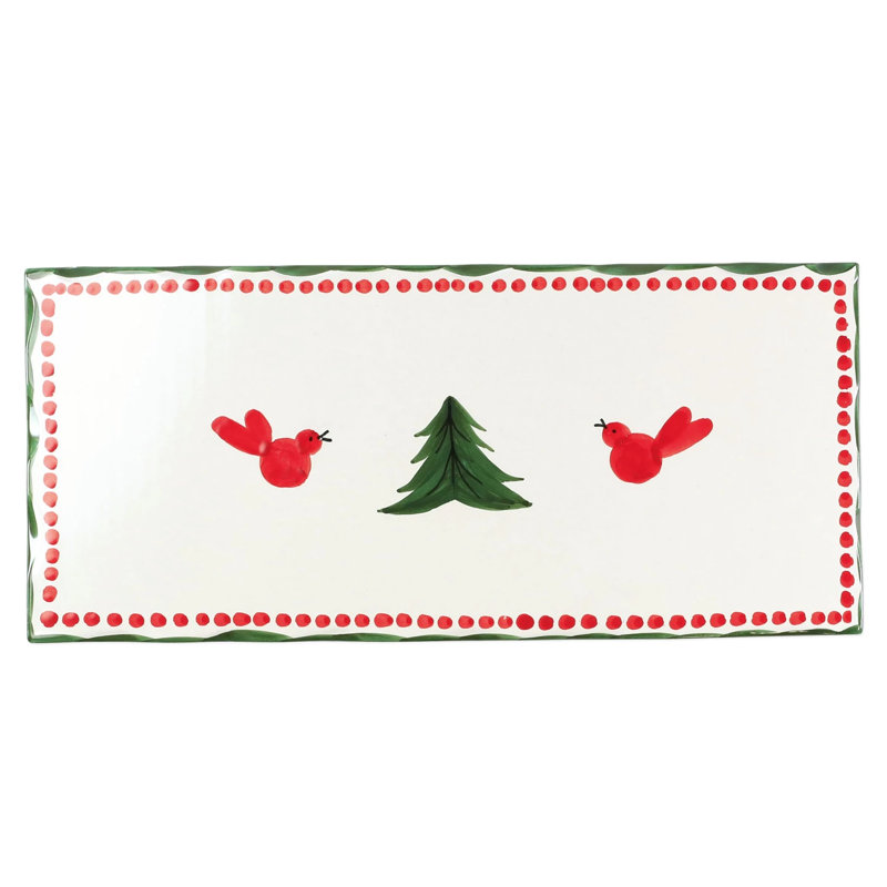 VIETRI Uccello Rosso Ceramic Cheese Board