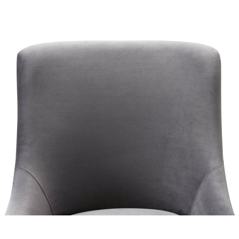 Chaise de travail Crete, Velours gris
