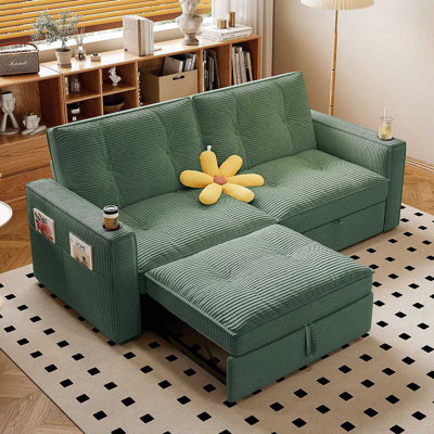 Multi-Functional Convertible Sofa Bed2-In-1 Multi-Functional Sofa Bed (For Sitting & Sleeping), Made Of Modern Corduroy Fabric, Suitable For Living Rooms, Bedrooms, Apartments And Small Spaces