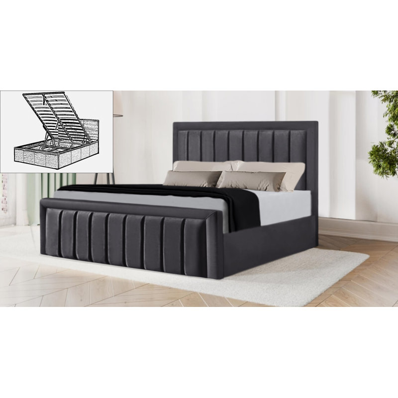 Belmiro Storage Bed, Steel Grey, Small Double (4')