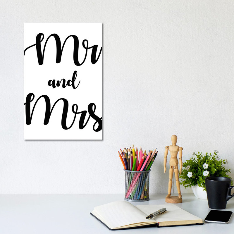Mr And Mrs by Mirano - Print on Canvas, 30.48cm H x 20.32cm W x 1.91cm D, Wrapped Canvas