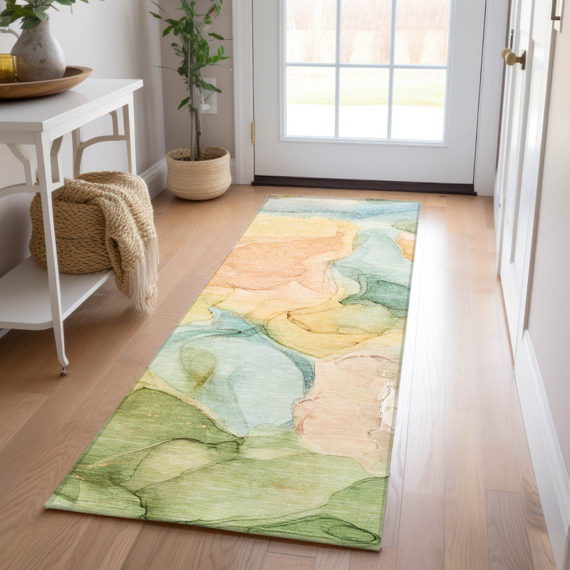 Tapis intérieur / extérieur Alfonzo avec envers antidérapant, Tapis de couloir 2 pi 3 po x 7 pi 6 po