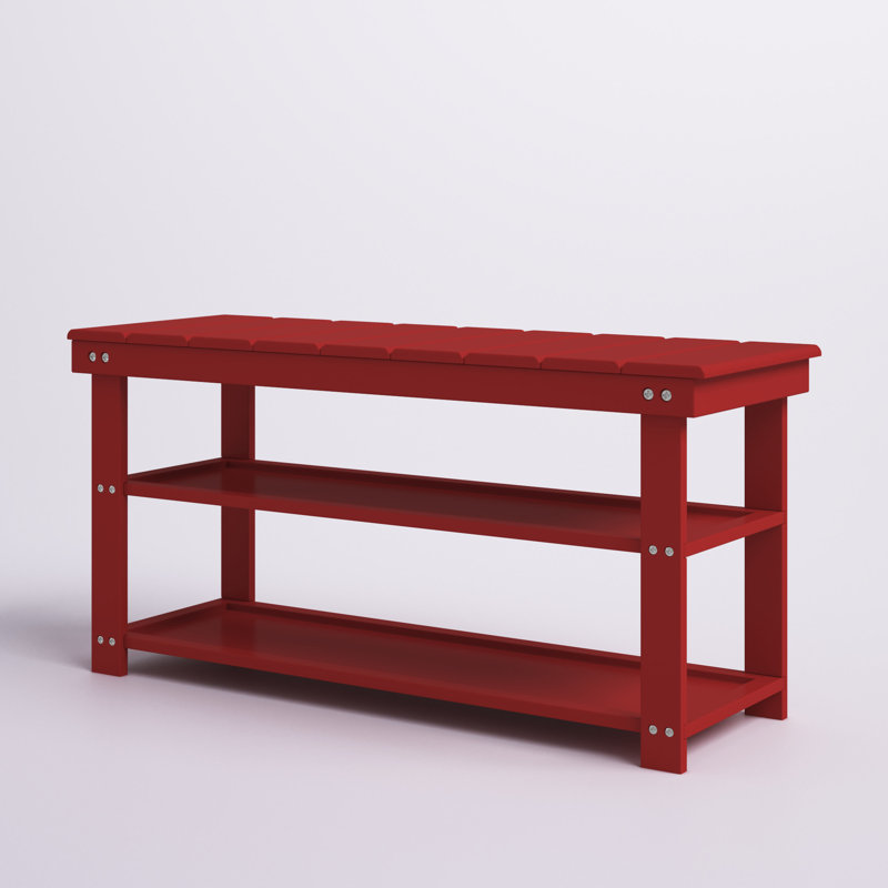 Banc de rangement pour chaussures Carrold, Rouge