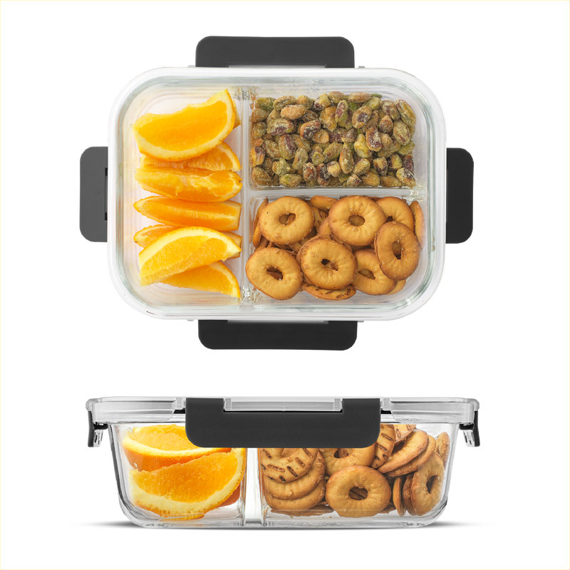 Contenant alimentaire en verre 3 pièces JoyJolt, Noir