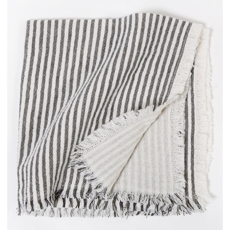 Healdsburg 100% Cotton Striped Square Napkin, Charcoal