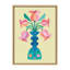 «Mid Century Modern Tulips» par Rachel Lee, 3 oiseaux, reproduction d'art sur toile encadrée
