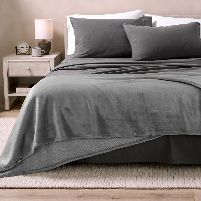 Couverture Sherpa, Simple/Simple TG, Gris avec sherpa gris
