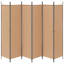 Paravent en tissu 6 panneaux vidaXL beige 118,11 x 78,74 po-88446025-94826625-128124332