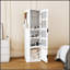 Armoire à maquillage et à bijoux rotative à 360 ° avec miroir pleine longueur, portemanteau et plusieurs tablettes de rangement pour un décor moderne