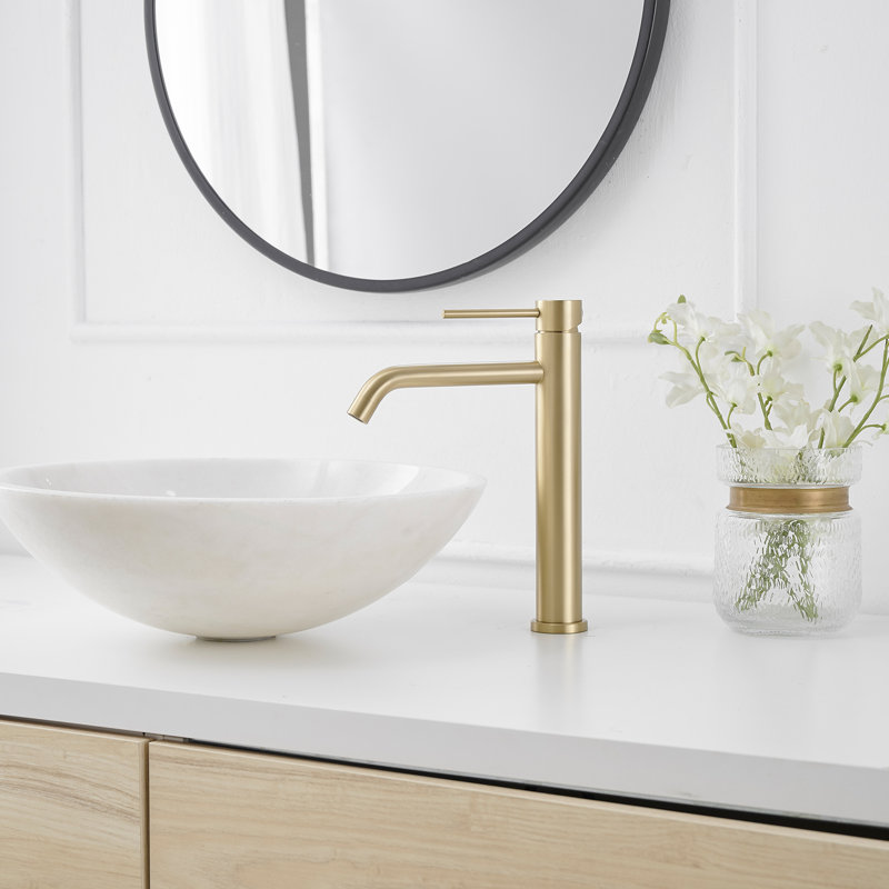 Robinet de lavabo vasque de salle de bain monocorps et monocommande, Or brossé