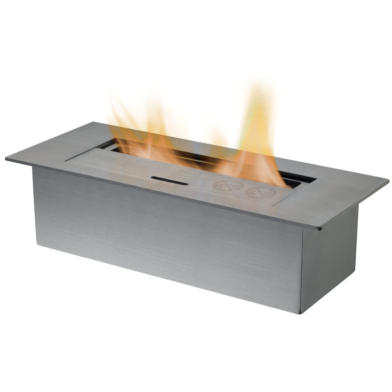 Adam Large Bio Ethanol Burner in Stainless Steel, 3 Litre Capacity, 3.1" H x 13.7" W x 7.2" D, 323 ft²