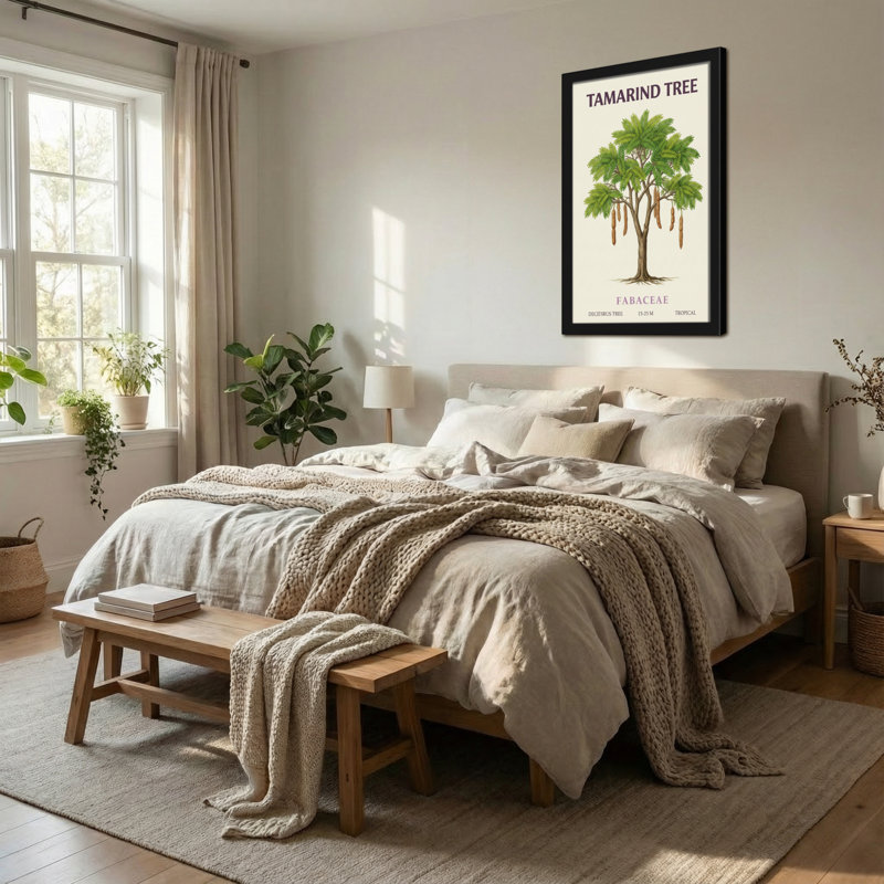 Plantes et fleurs, impression de motif botanique Tamarind Tree