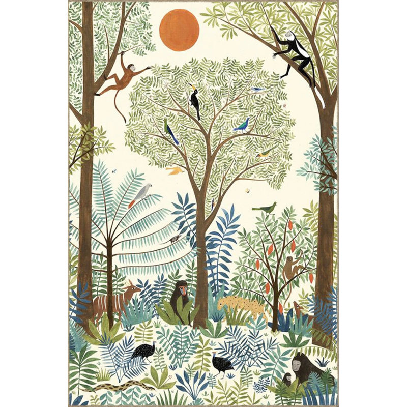 Tapis tissé à motif de singe moderne, Tapis de couloir 2 pi 6 po x 6 pi 7 po