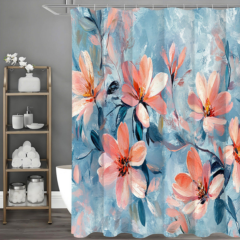 Shower Curtains with Hooks Included