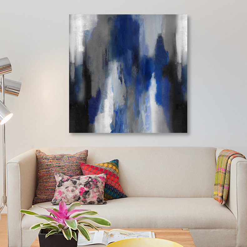 «Apex Blue II», reproduction sur toile, H 48 po x l 48 po x P 1,5 po, Pas de tapis, Toile tendue