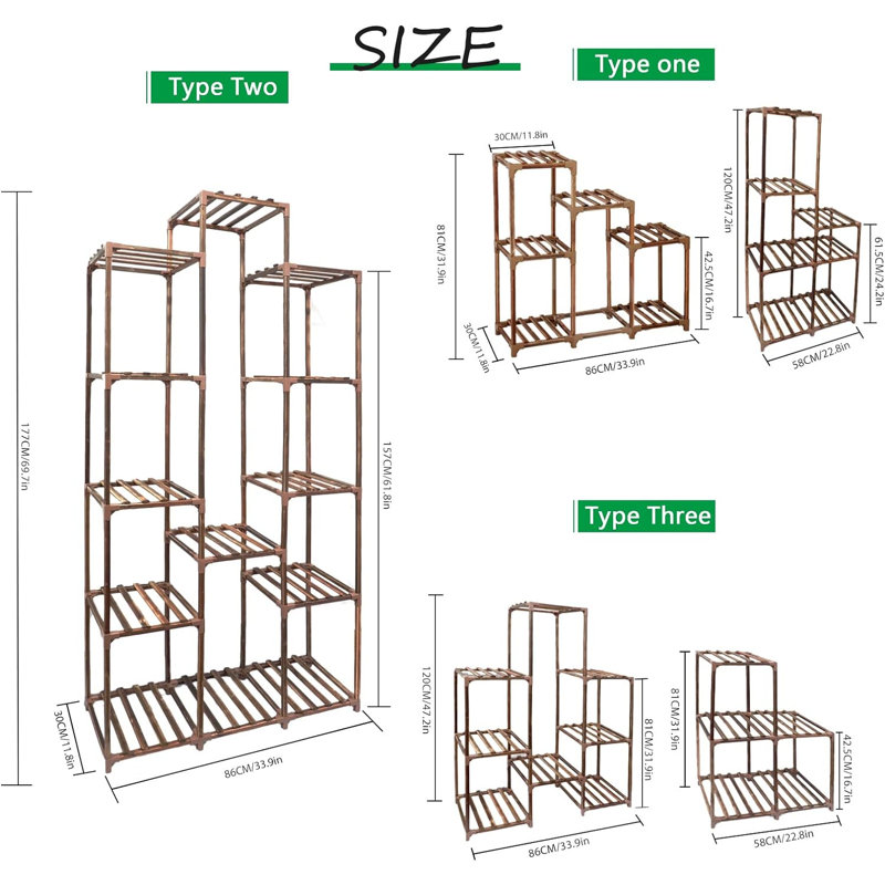 Support pour plante Shinita, H 69,7 po x L 33,9 po x P 11,8 po