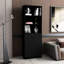 Bibliothèque noire à 2 portes avec tablettes ouvertes pour la décoration intérieure et les fournitures de bureau