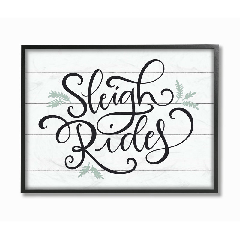 « fêtes en planches look, typographie », impression, H 16 po x l 20 po x P 1,5 po, Giclée encadrée noir minuit