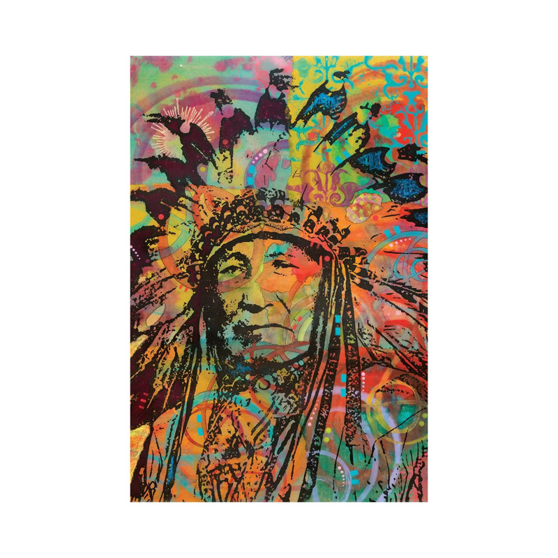 Native American V by Dean Russo - Wrapped Canvas Painting, 20.32 cm H x 30.48 cm W