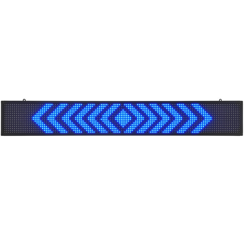 Programmable LED Sign, P10 Full Colour LED Scrolling Panel, DIY Custom Text Animation Pattern Display Board, WIFI USB Control Message Shop Sign for Store Business Party Bar Advertising 52"x8"
