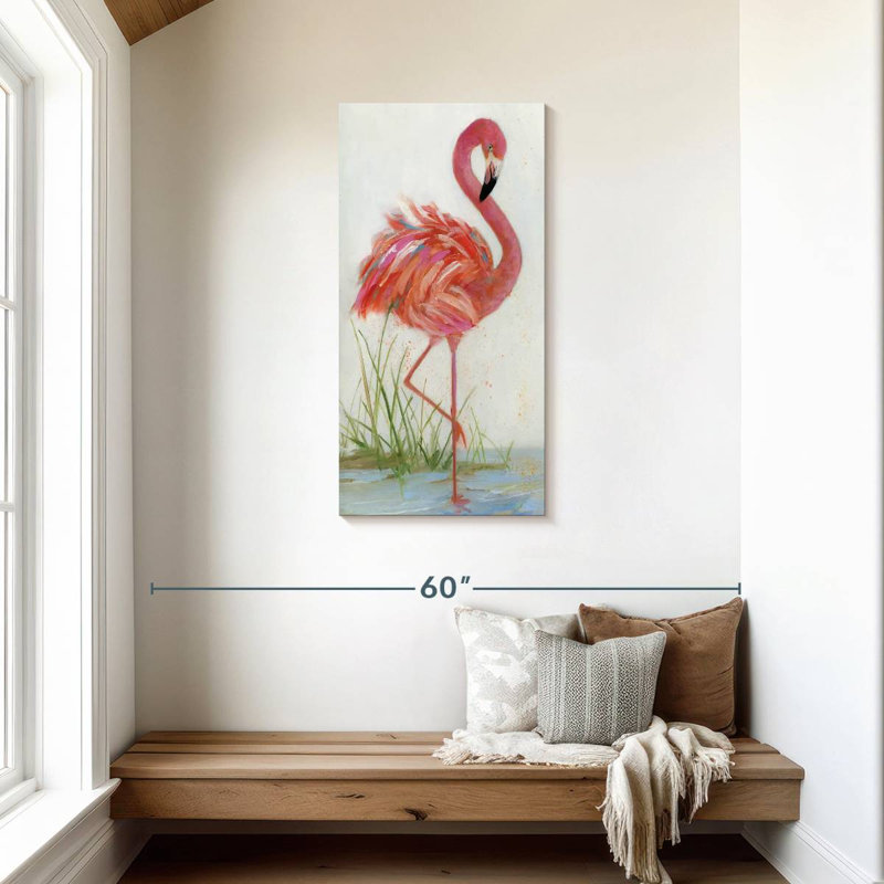 Flamant rose I, H 42 po x l 21 po