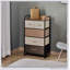 Commode à 5 tiroirs, commode en tissu, rangement à 4 niveaux pour vestibule de chambre à coucher, unité de tour avec plateau en bois-1770071738