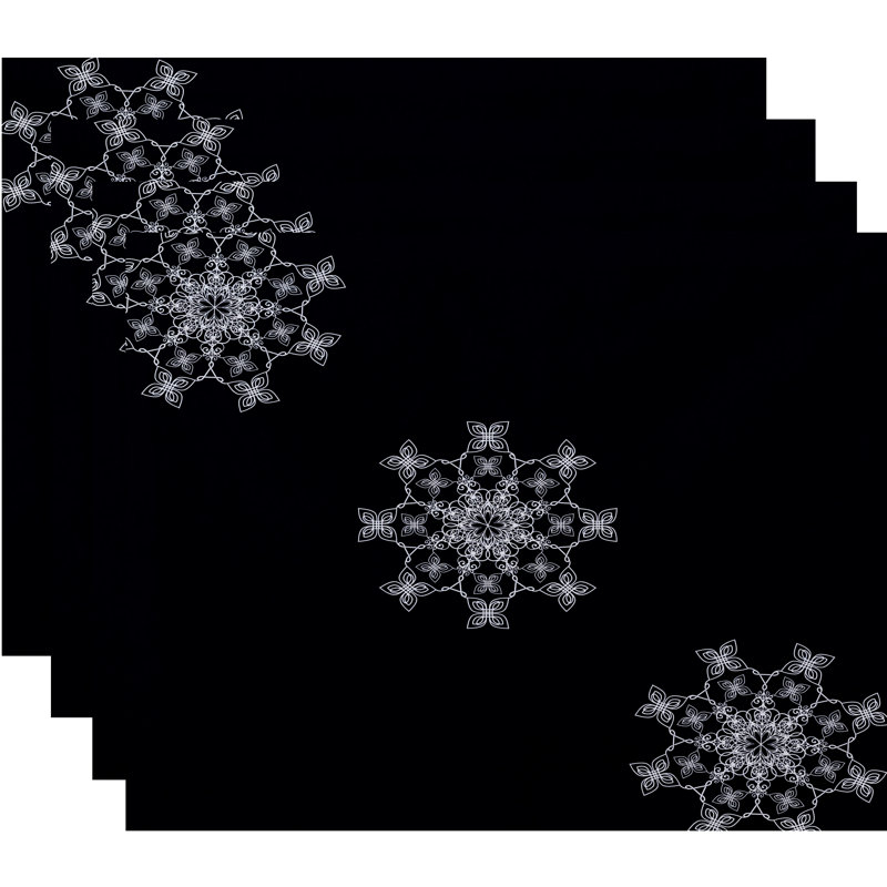 Napperon Falling Snow, Bleu marine