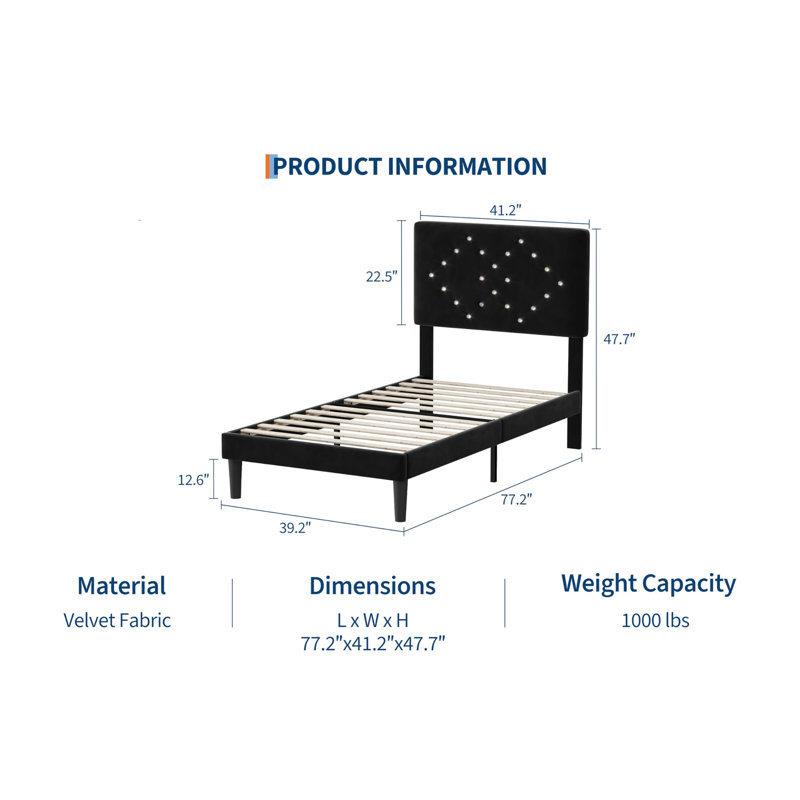 Structure de lit grand avec tête de lit, lit plateforme moderne avec support en lattes de bois, aucun sommier nécessaire et silencieux
