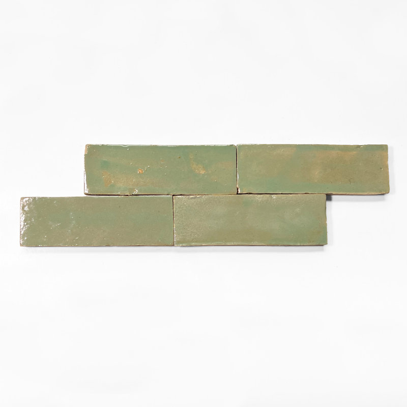Thin Bejmat Glazed Zellige (13Mm) Sample, Spanish Olive