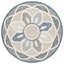 Tapis floral en coton touffeté gris / bleu Sharitta-1986376643