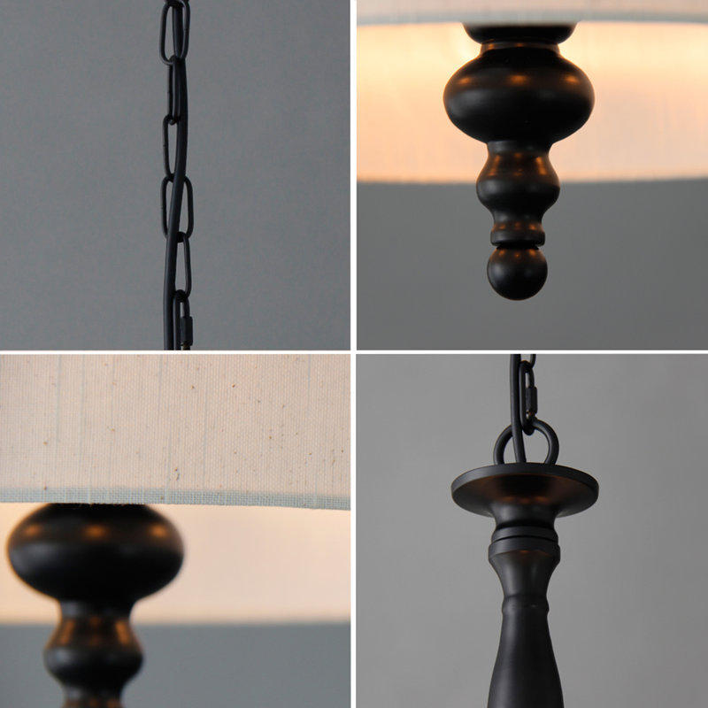 Blondina 4 - Light Iron Dimmable Drum Chandelier