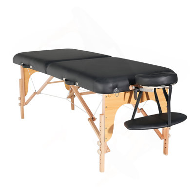 Table de massage professionnelle de l 30 po de largeur, table de massage pliante robuste, lit de tassage pour le visage à hauteur réglable à 8 niveaux, table de spa portable avec appui-tête, palette à main et sac de transport, 750 lb
