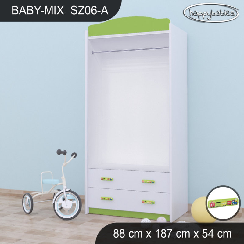 2 Door Wardrobe, Green