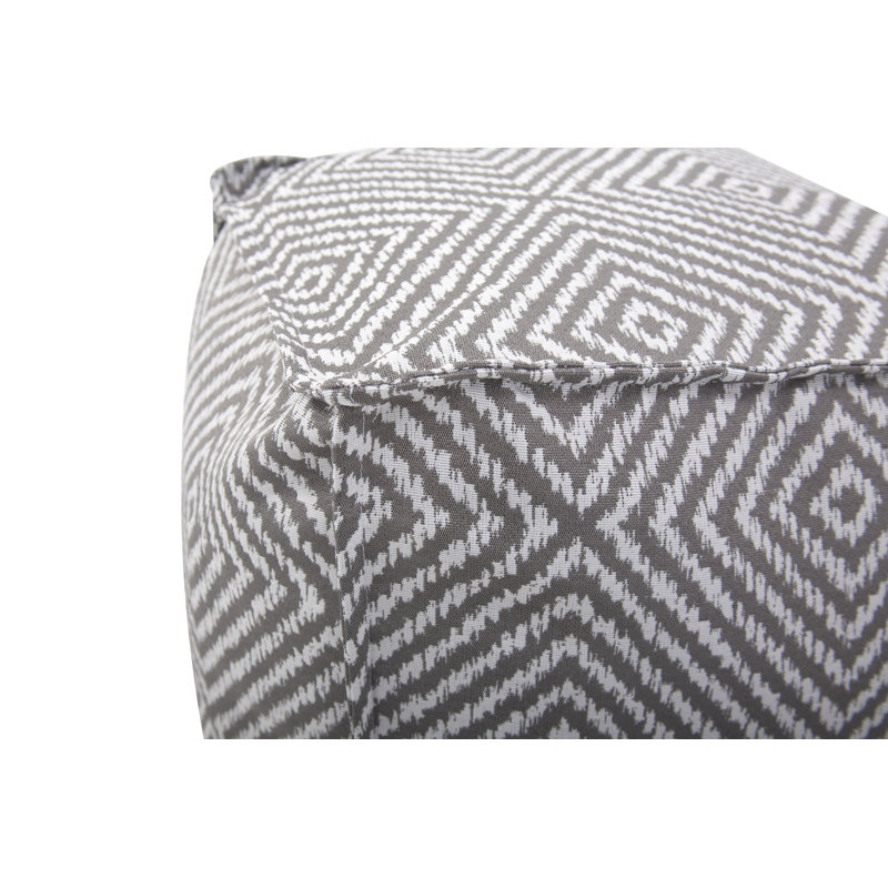 Upholstered Outdoor Ottoman, Pewter