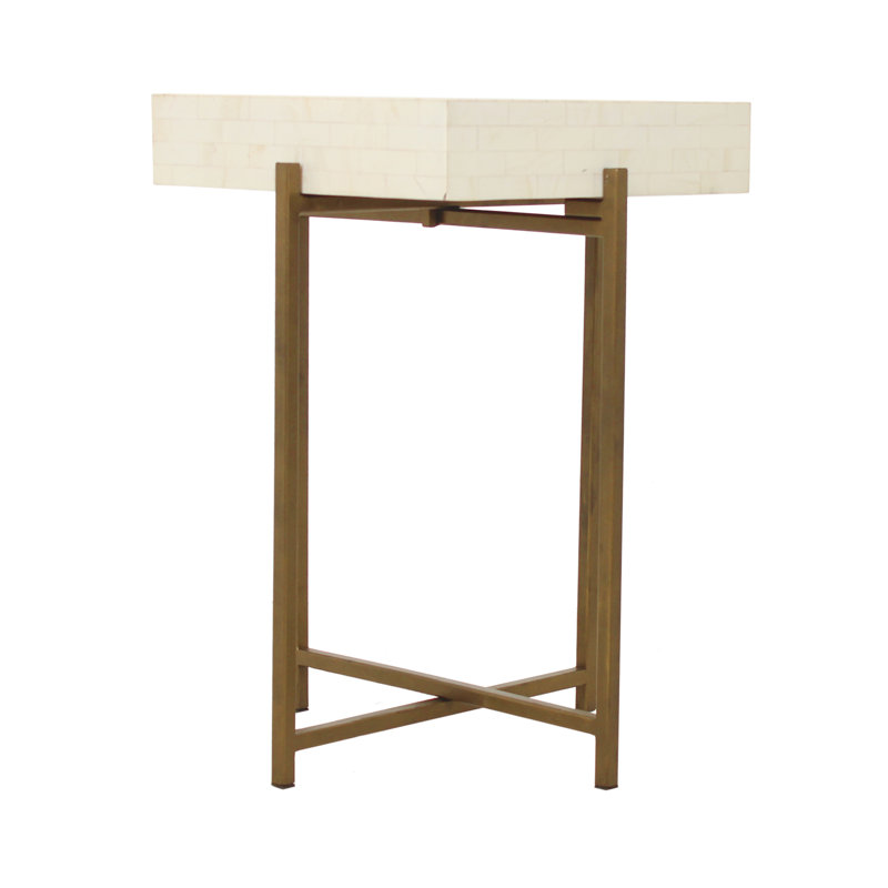 Table de bout en résine Adela, Ivory
